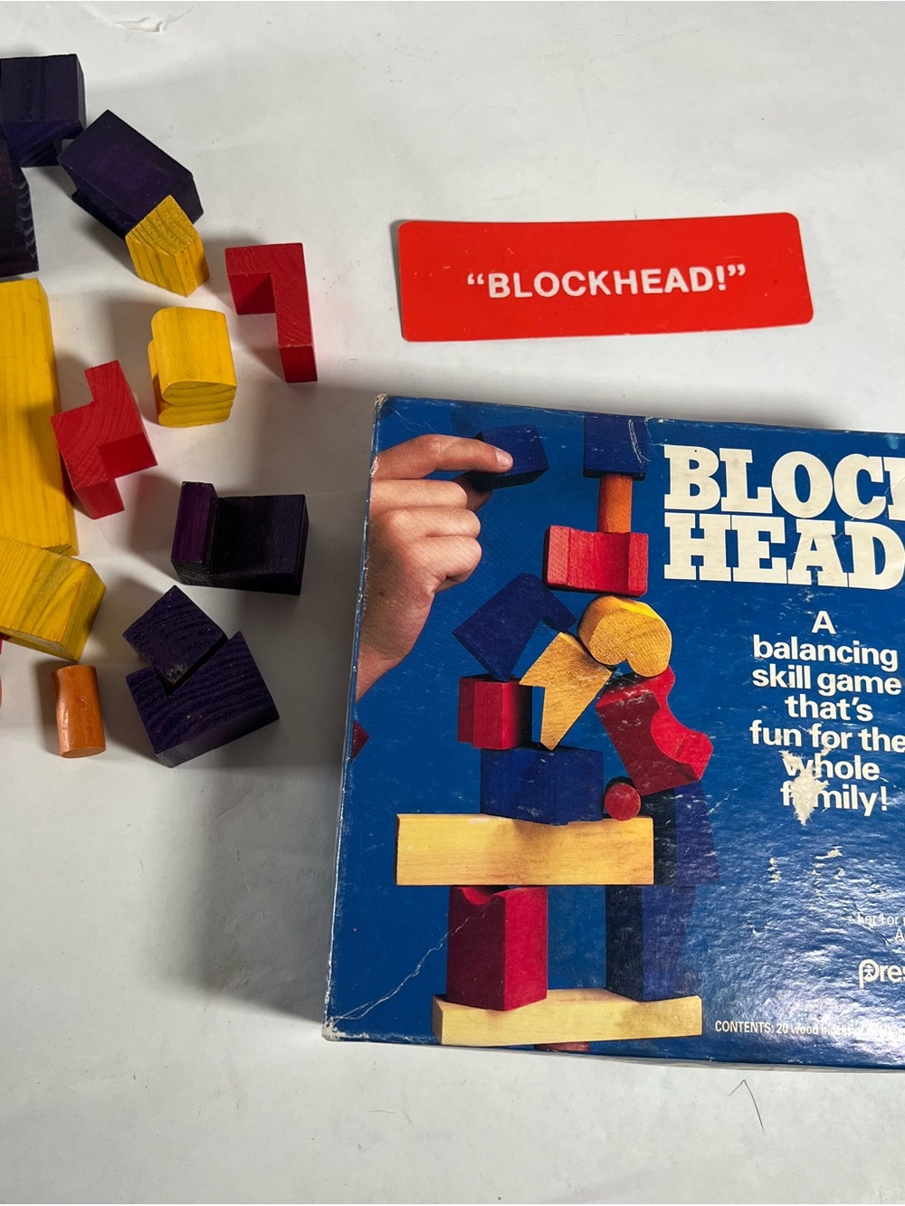 Vintage Blockhead Stacking Game - Multicolor Wooden Blocks
